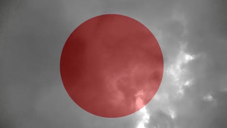 Japanische-Flagge-Im-Sturm