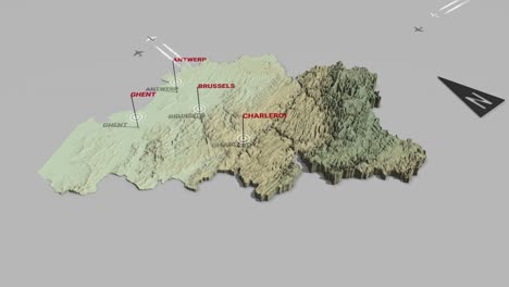 3d terrain map belgium