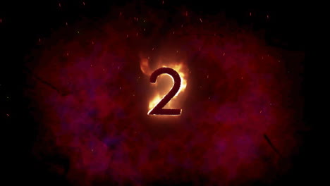 animation of 2 text in burning flames over dark background