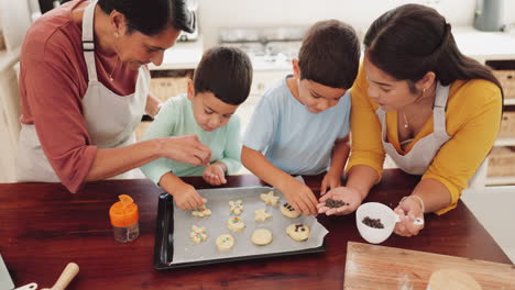 baking, family and kitchen with kids