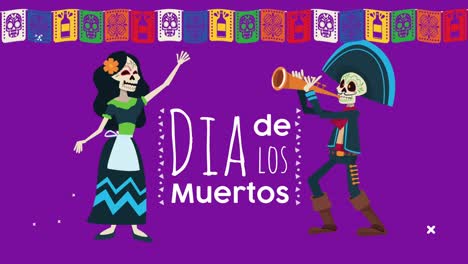 celebración del día de los muertos con la pareja de calaveras