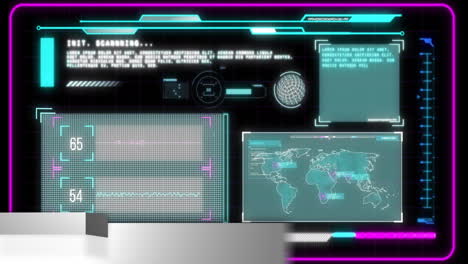 Animación-Del-Texto-De-Noticias-De-última-Hora-Sobre-Procesamiento-De-Datos-Y-Globo.