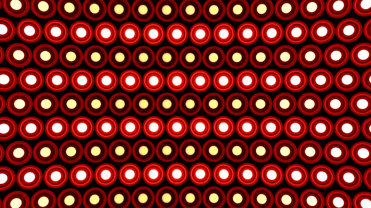 박이는 벽 둥근 전구 패턴 회전 단계 빨간 배경 vj 루프