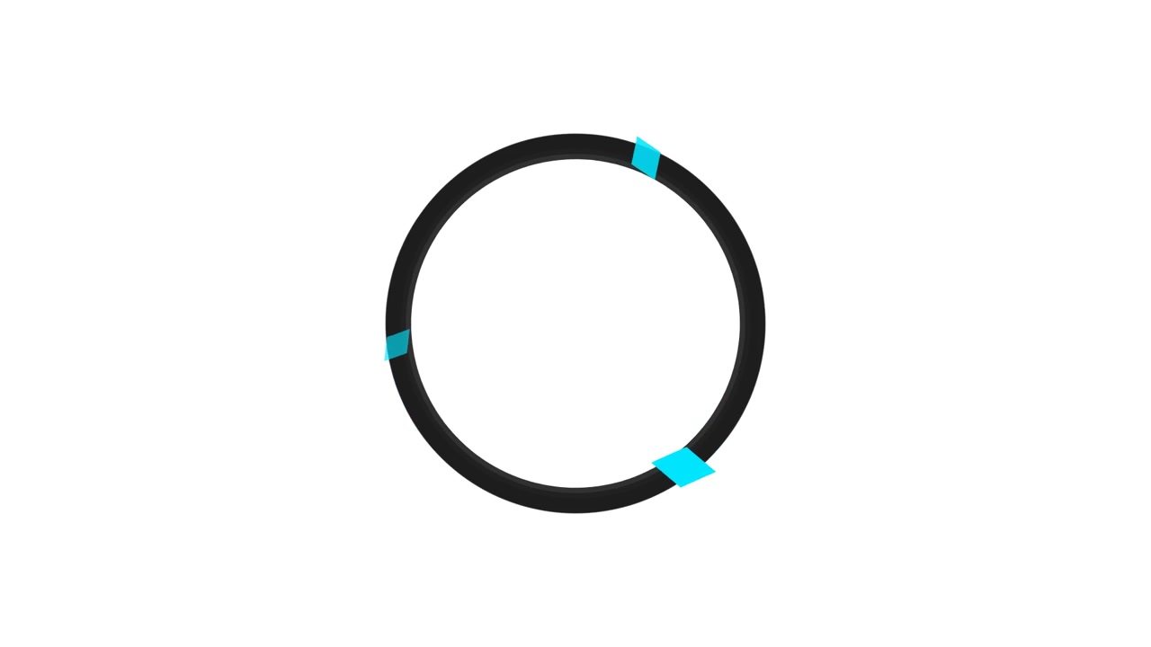 Abstract Loading Circle Animation with Cyan Geometric Accents