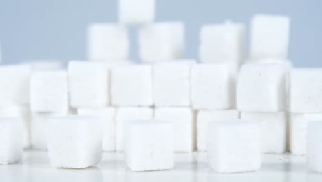 close up of sugar cubes stacked