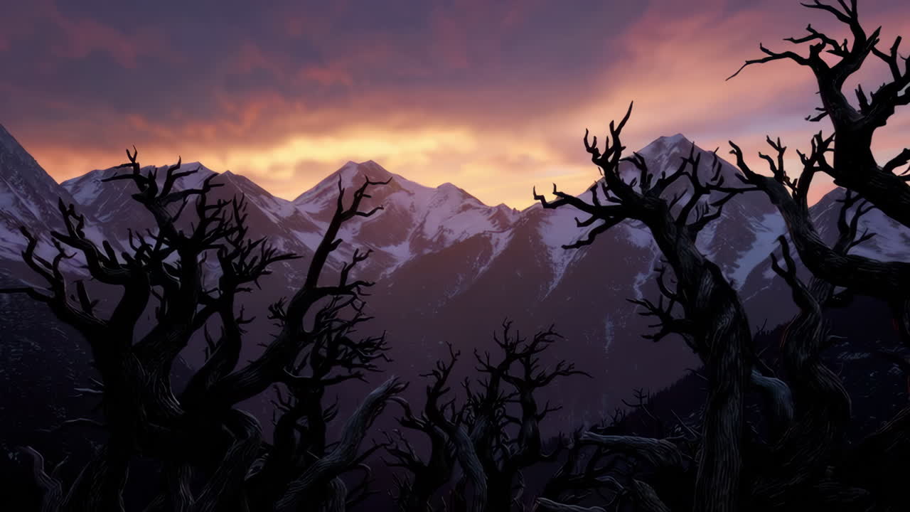 Mountain Sunset Silhouette