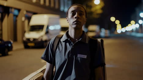 nighttime delivery in the city
