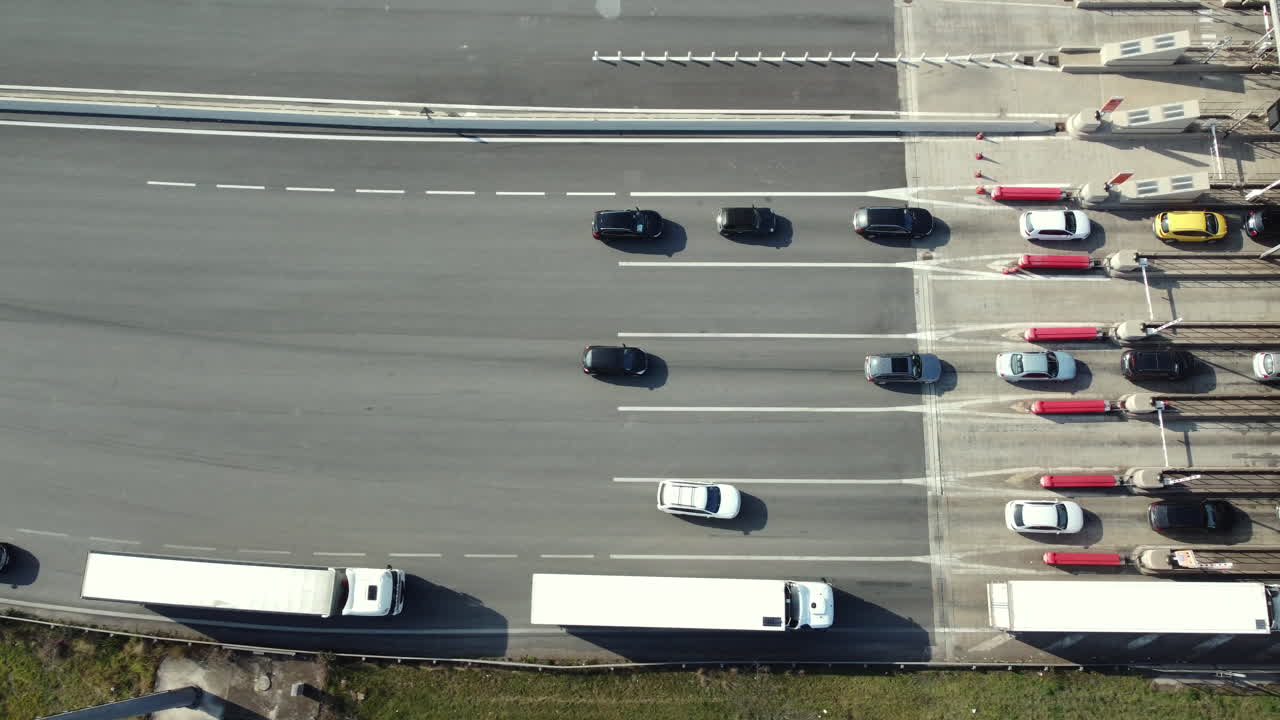 Highway Toll Booth Aerial View