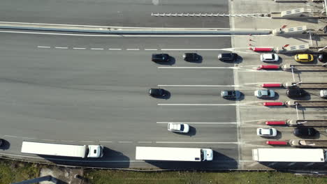 highway toll booth aerial view