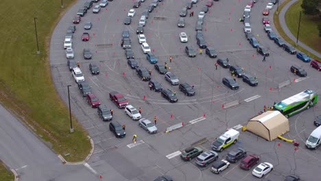 Aerial-View-Covid-19-third-dose-drive-though-December-18th-2021-Kingston-Ontario-Canada