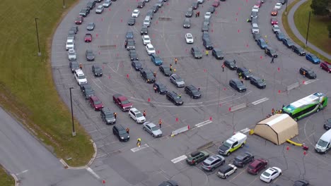 vista aérea covid-19 unidad de tercera dosis hasta el 18 de diciembre de 2021 kingston ontario canadá