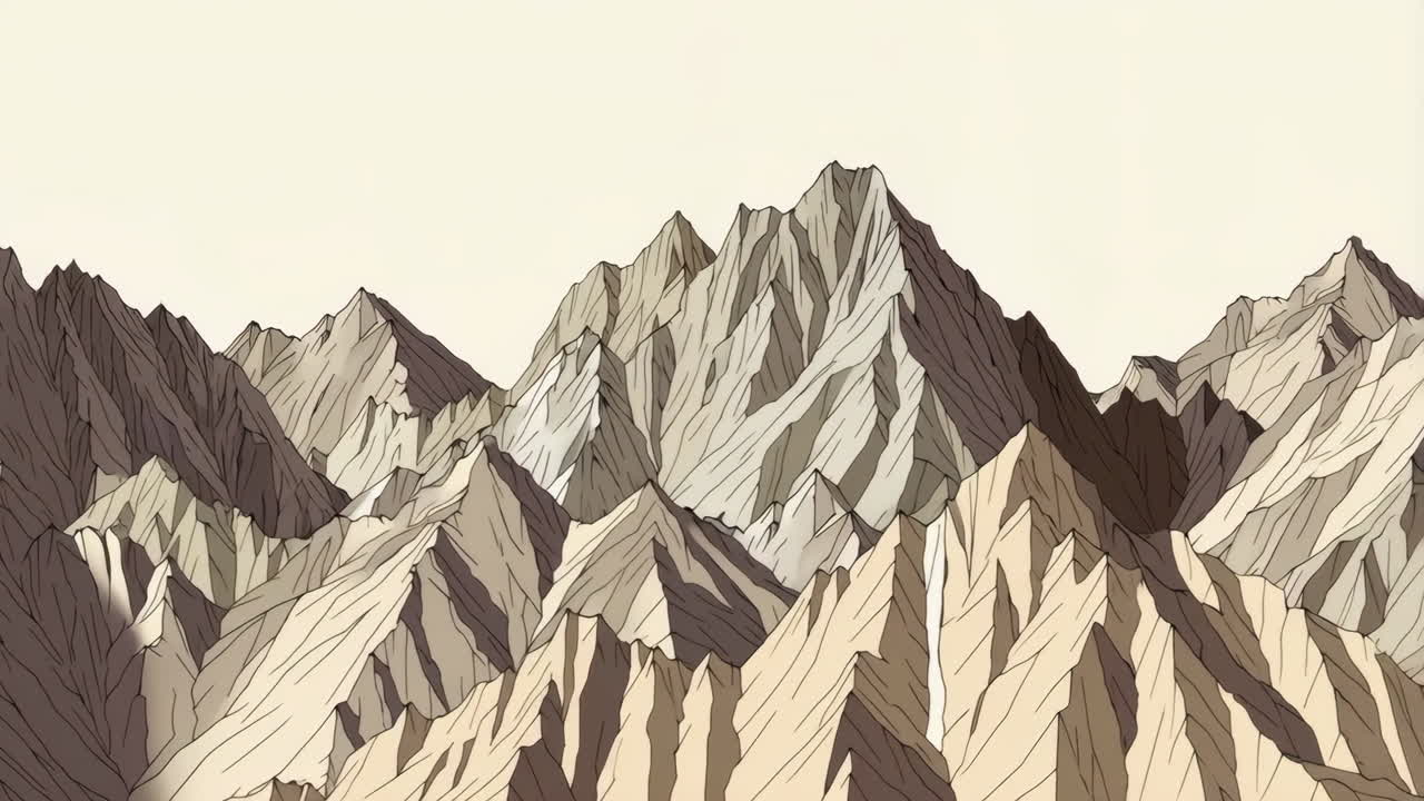 Stylized Mountain Peaks Landscape