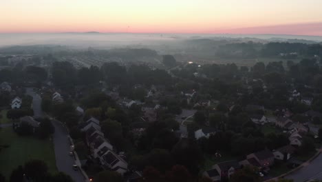 Rising-aerial-of-community-at-night