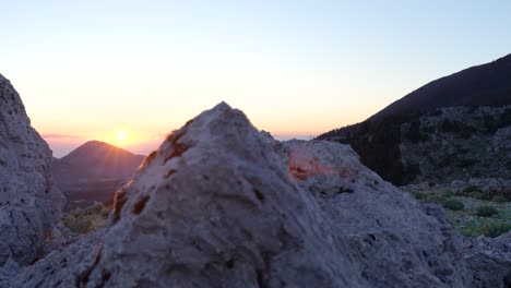 sunrise over mountain peaks