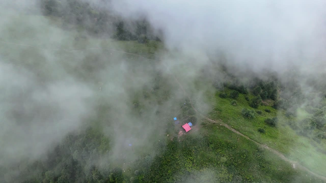 Clouds Rolling Over Miranjani Peak Nathia Gali Aerial Perspective