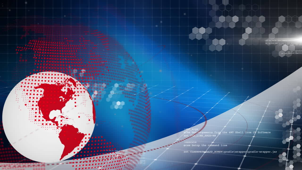 animación del procesamiento de datos en todo el mundo