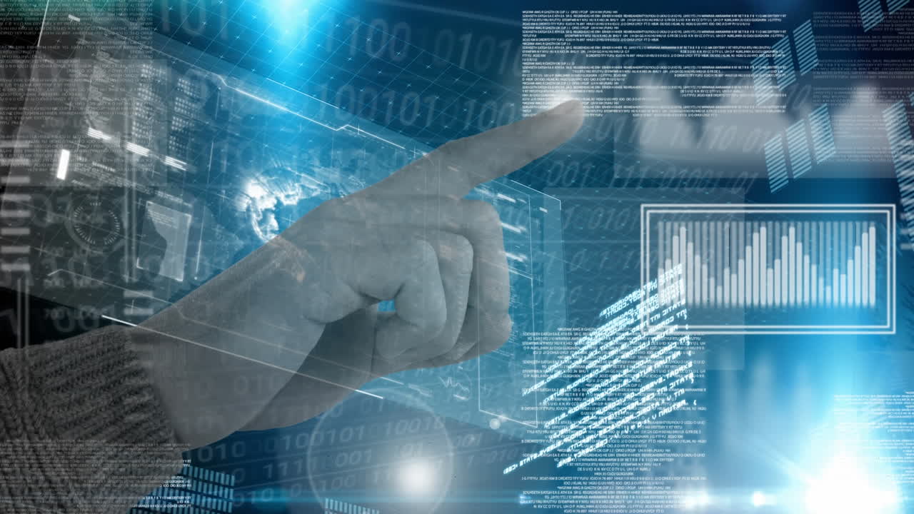 interfaz de código y tecnología con toque manual