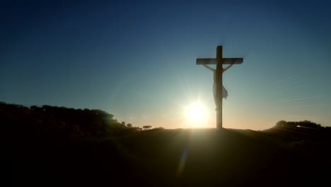 jesus cross at sunrise, 4k