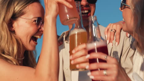 friends enjoying a sunny celebration