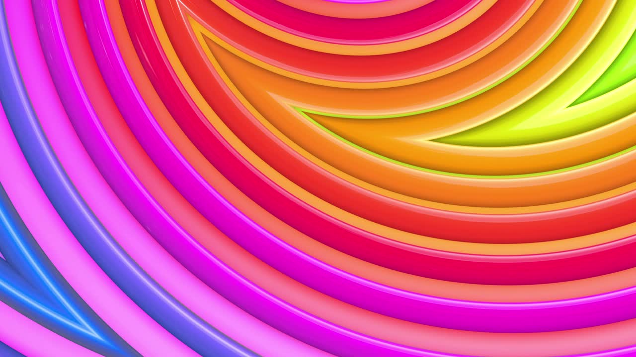 abstract 3d sin costuras colores brillantes del arco iris de fondo en 4k. rayas de gradiente multicolores se mueven cíclicamente en un estilo creativo de dibujos animados simple. animación suave en bucle.