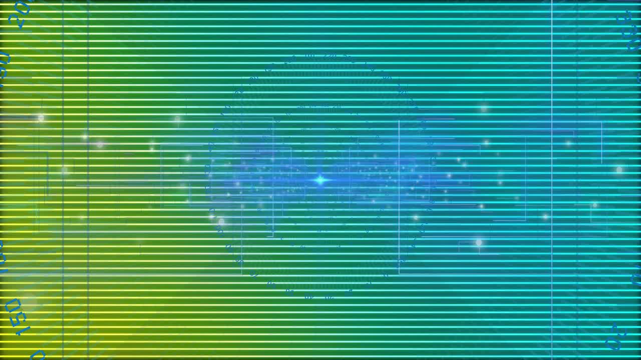 Gauge fading and spark pulsing particles outward, ticks marking expanding particle ring