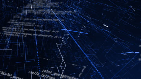 animación de líneas azules sobre el procesamiento de datos