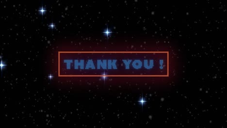 Animation-of-thank-you-text-over-snow-and-stars-on-black-background