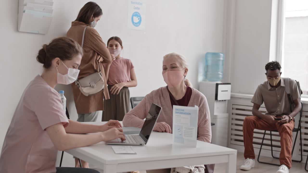 Patients Registering for Procedure in Hospital