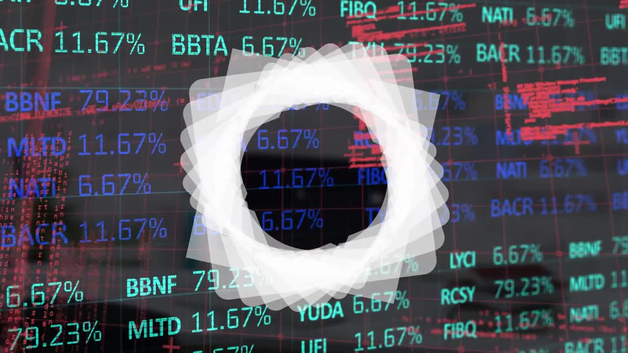 animación del procesamiento de datos sobre formas