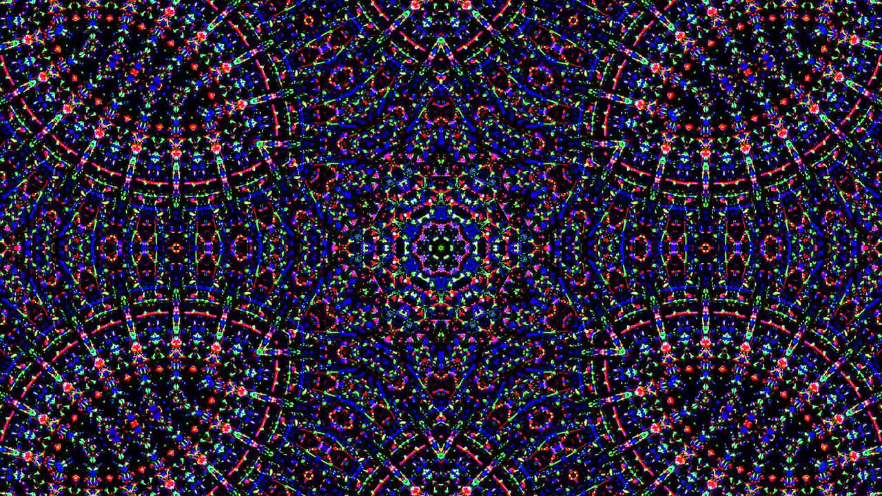 Beautiful abstract kaleidoscope that shines, a radiant light that regulates the subtle movements