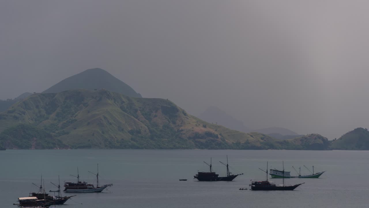 Traditional Boats in a Tropical Island Seascape