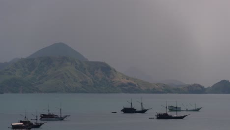 traditional boats in a tropical island seascape