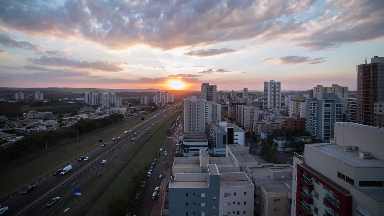 Urban Cityscape at Sunset