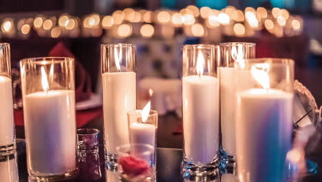 decorative candles at the wedding table