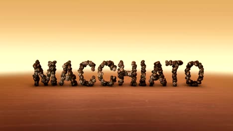 seamless stop motion animation of 3d coffee lettering