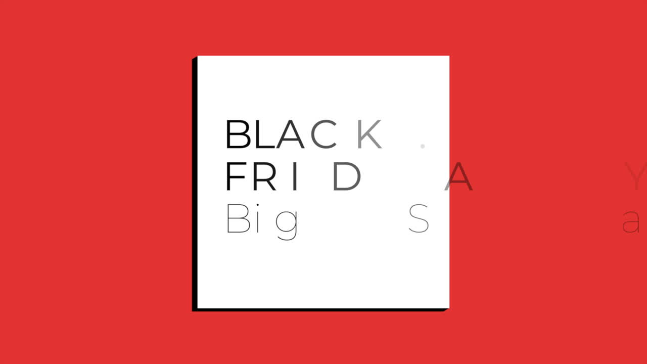 viernes negro moderno y gran venta de texto en el marco en gradiente rojo