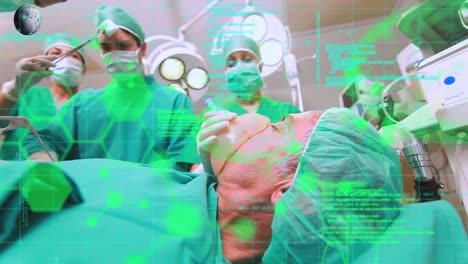 animation of data processing over diverse surgeons in operating theatre