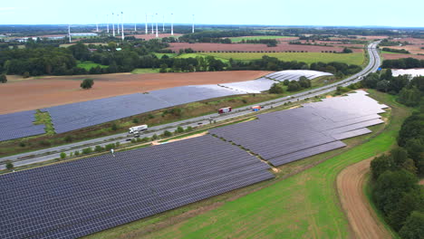 next to the freeway a20 in germany is a solar park