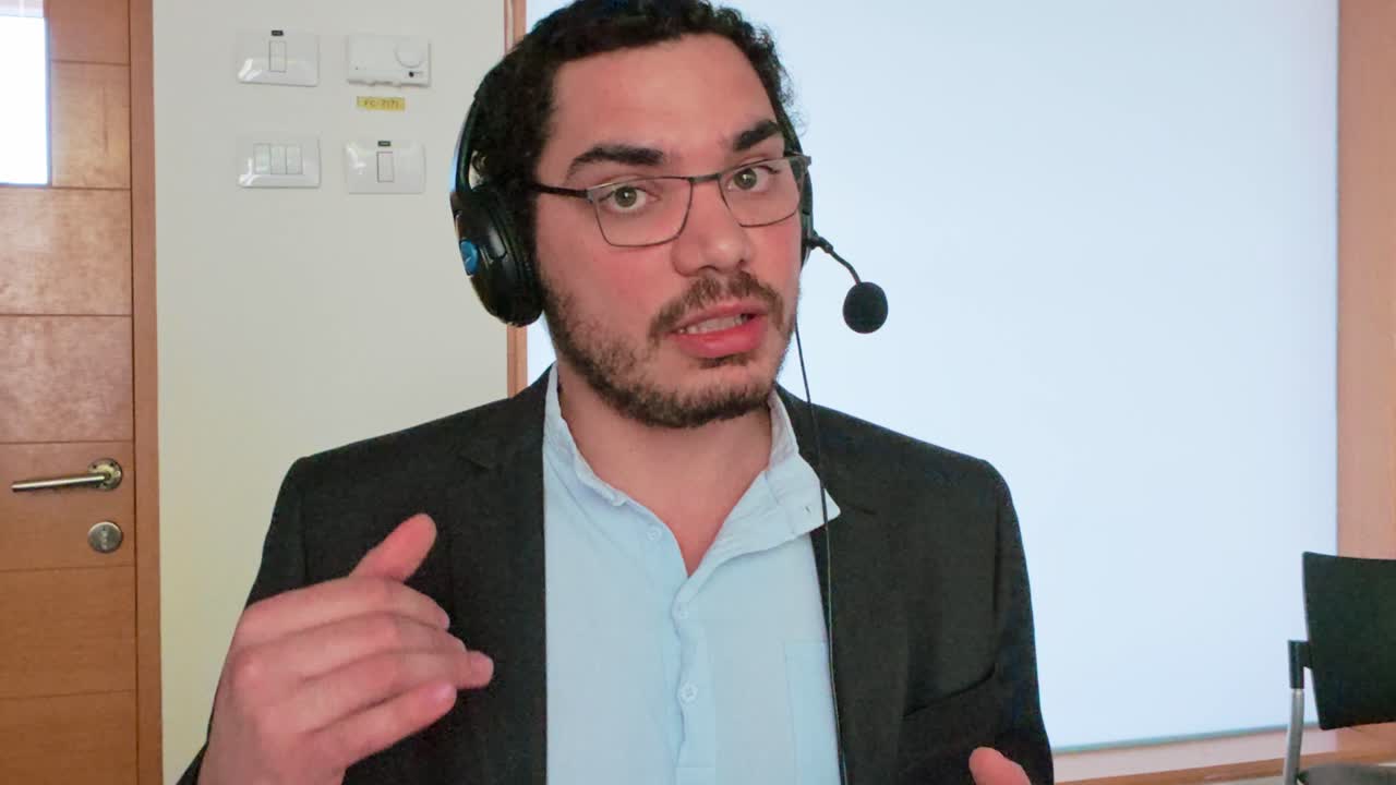 Man Participating in an E-Learning Discussion