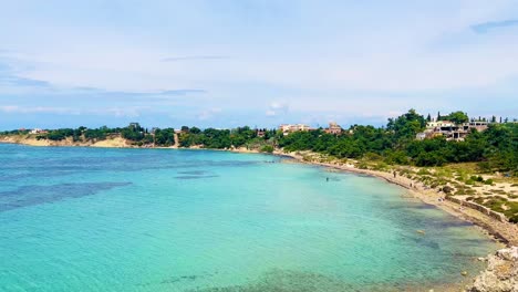 Agia-Marina-Beach-in-Aegina,-Greece