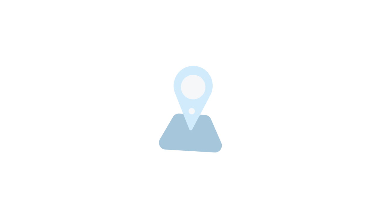 Animated Map Pin Location Icon on White Background