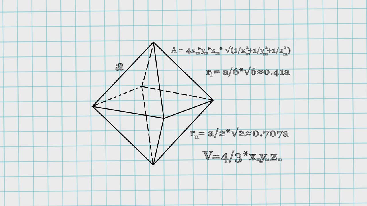 Animation of mathematical equations moving on white background