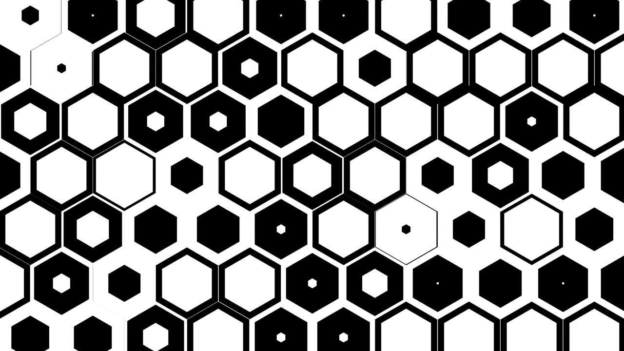 Abstract Animation of Expanding and Contracting Hexagonal Patterns