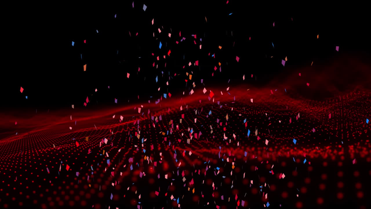 검은 바탕에 콘페티와 반점의 애니메이션