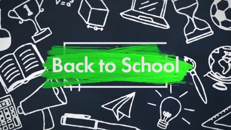 School-concept-icons-against-back-to-school-text-