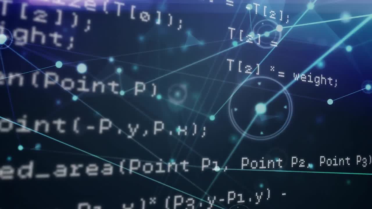 анимация сети соединений через обработку данных