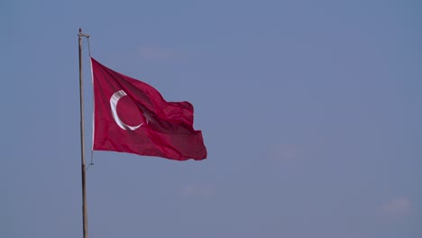 waving turkish flag on a beautiful day