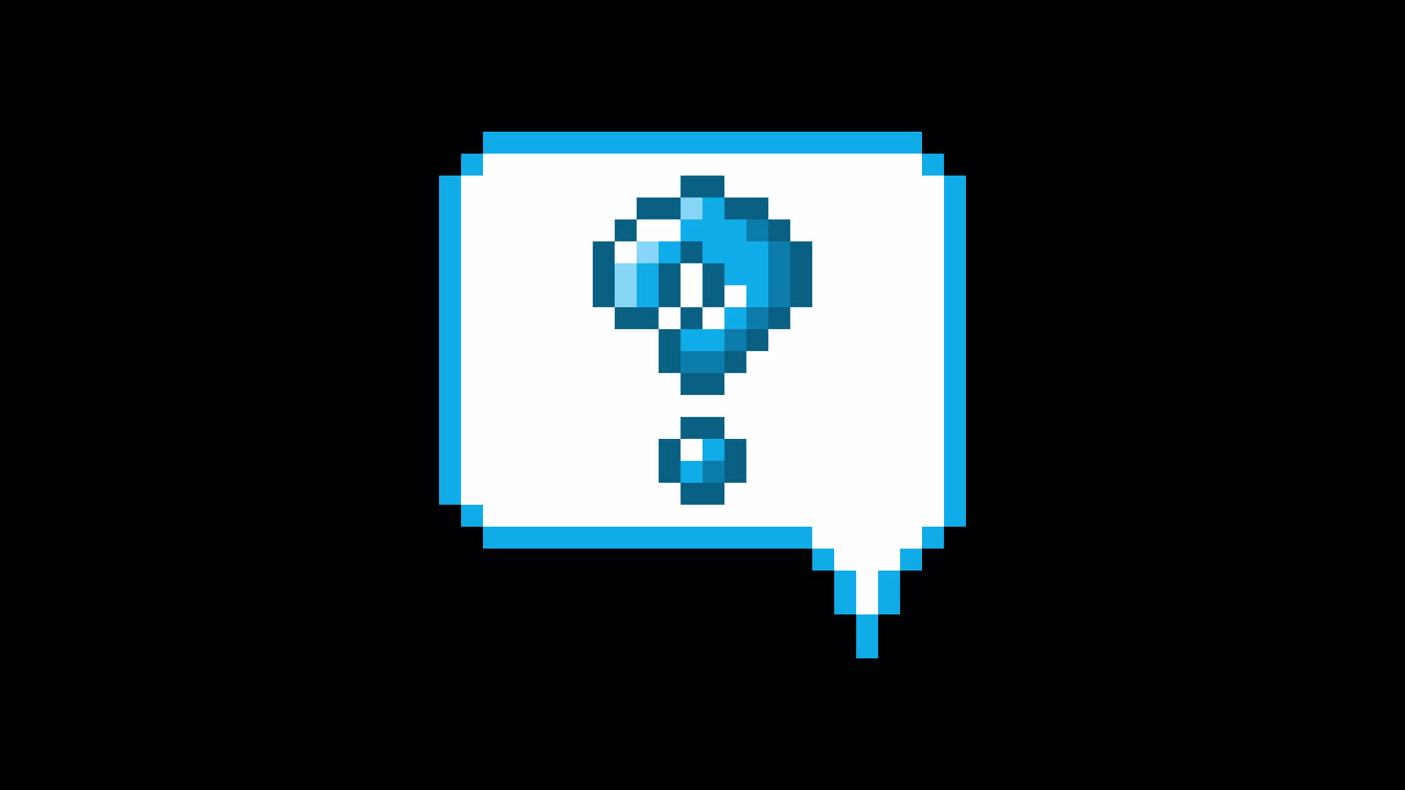 Pixel art animation icon speech bubble question mark (2)