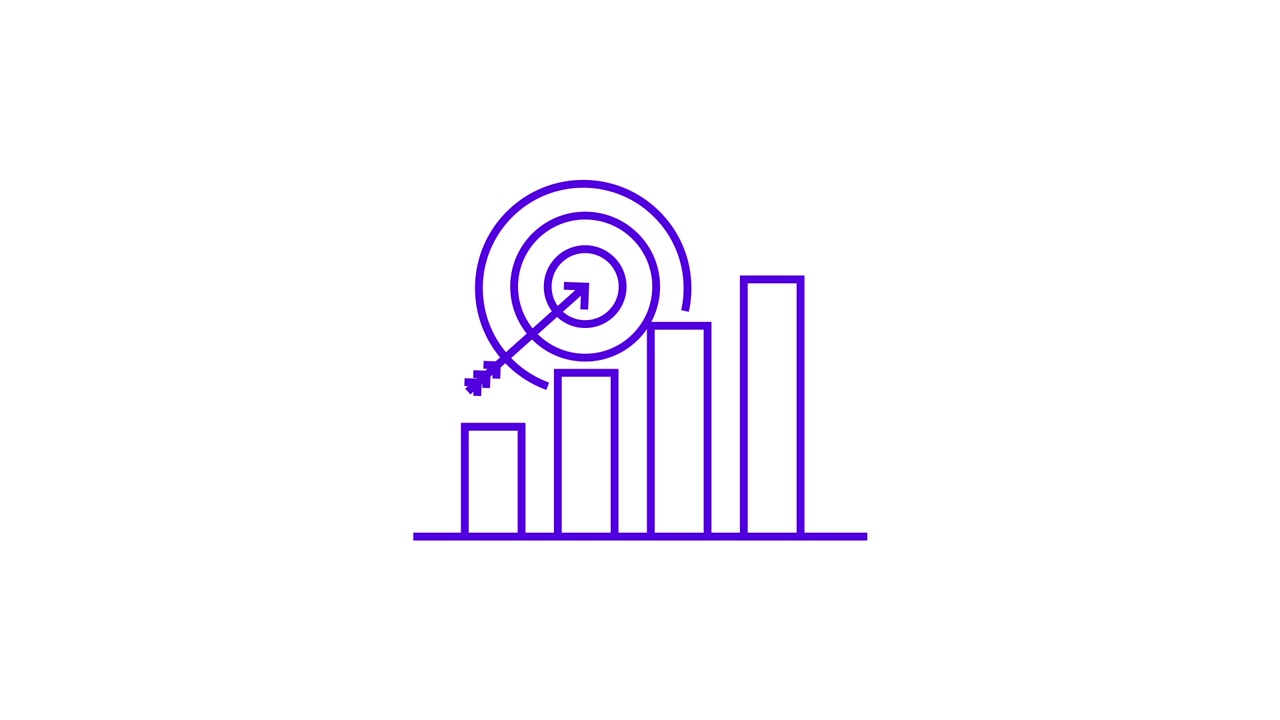 Animated Bar Chart Showing Growth and Target Achievement