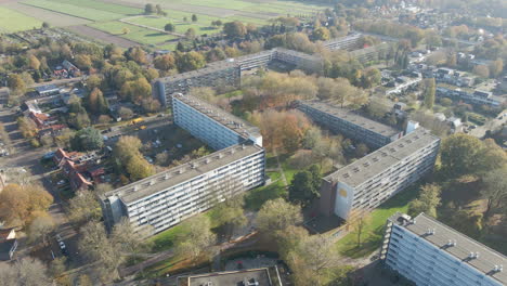 Aerial-overview-of-social-housing-flats---drone-pulling-back